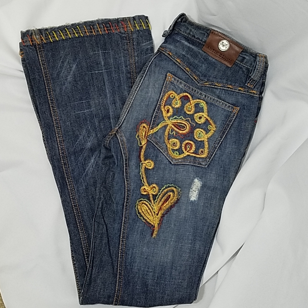 Antik Denim Embroidered Jeans